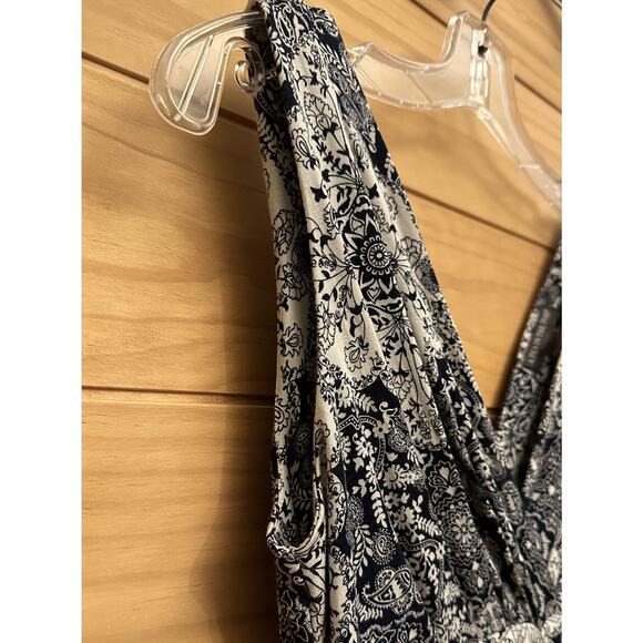 A PEA IN THE POD Maternity Dress Womens XS Indigo Paisley Maxi Stretch Soft NWT - Picture 4 of 10